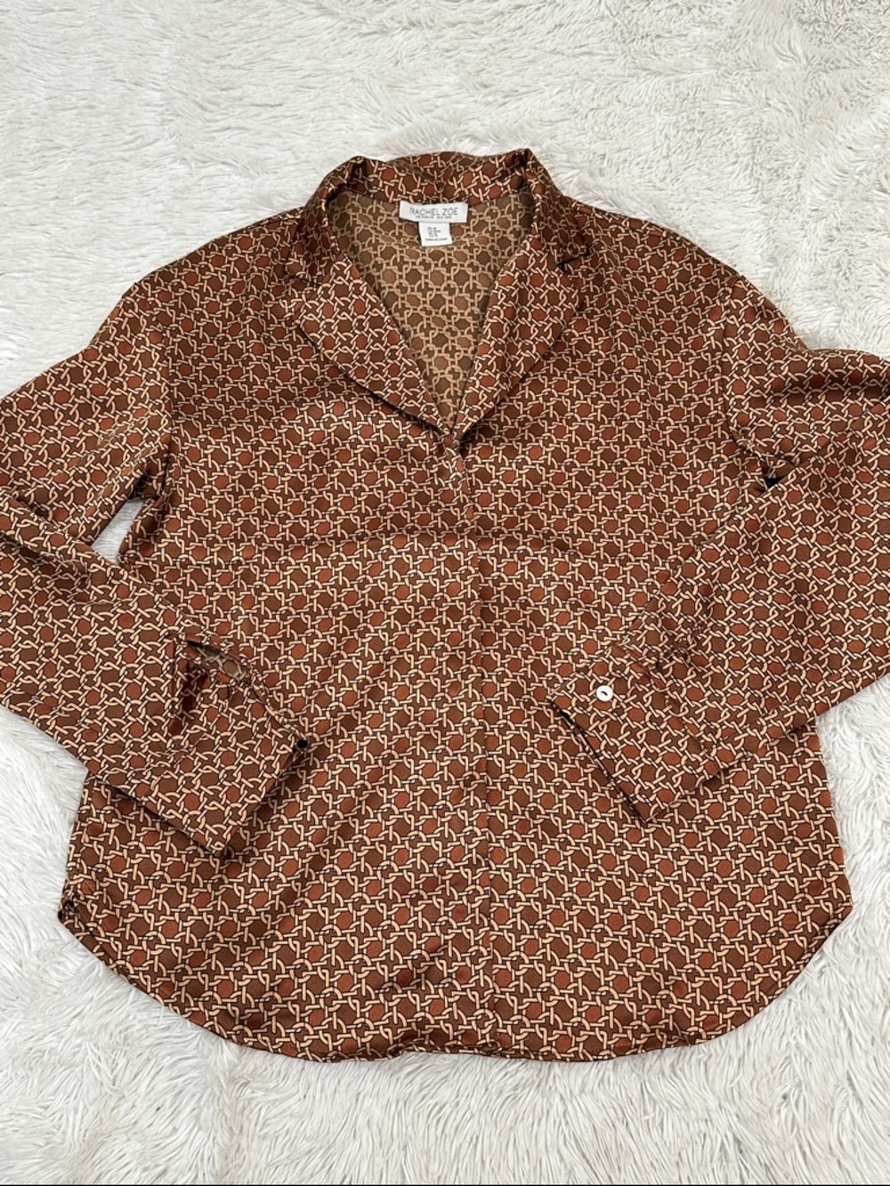💡 NWOT Rachel Zoe Satin Button Up Blouse